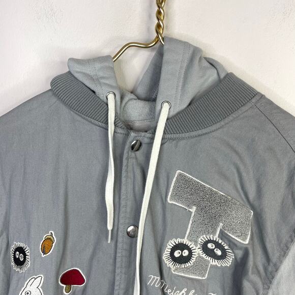Hot Topic Studio Ghibli My Neighbor Totoro Icons Varsity Patch Jacket Mens L - Picture 4 of 17